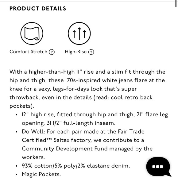 11" High-Rise Flare Jeans in Tile White 26 - Picture 5 of 7